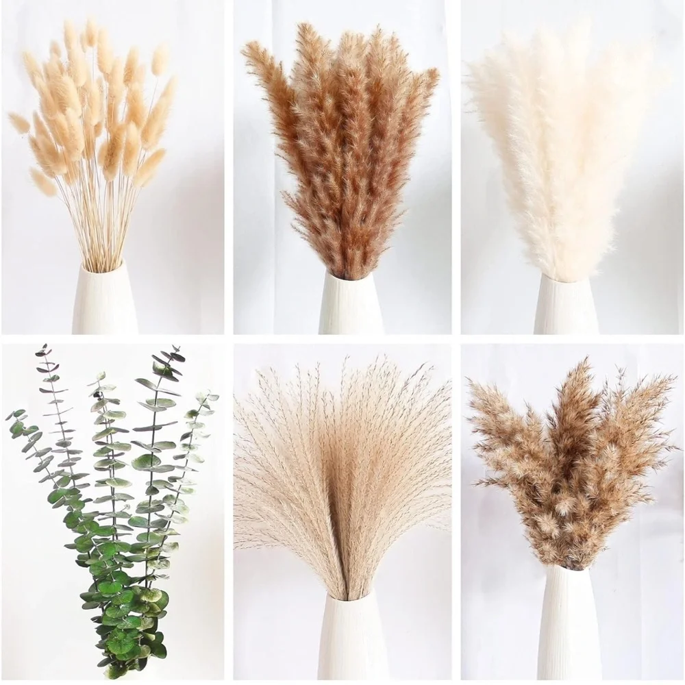Neutral Dried Grass and Eucalyptus Arrangement - Home Accents